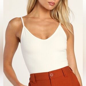 YELLOW lulus V neck cami bodysuit